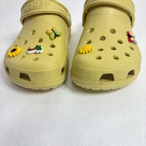 Crocs Classic Clog Slip On Clogs Mustard Yellow Unisex Men 3 Women 5 with Charms - Picture 4 of 13